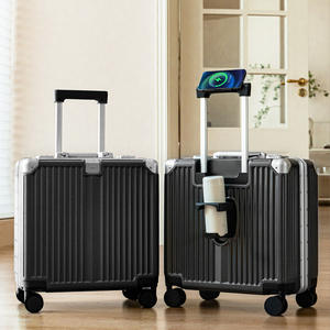 Valise à roulettes Yongsheng en aluminium, 18 pouces, couleur graphite, avec serrure à combinaison, roues universelles, pour voyages d'affaires - Product Image 3