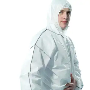 Type 5/6 CE Certification 50g White SMS Nonwoven Disposable Coverall Work Wear