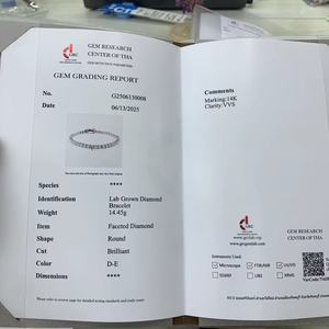 Bracelet tennis brillant en or blanc 10 et 14 carats pour hommes DEF VVS Chaîne à maillons en diamant cultivé en laboratoire Colliers fins pour cadeaux de fêtes de mariage - Product Image 6