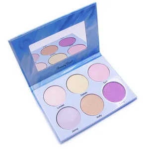 Hochwertiges 6-Farben-Highlighter-Paletten-Make-up-Lidschattenpulver für Schönheit