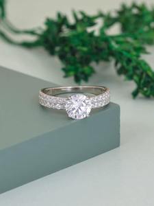 Anillos Clásicos de Diamantes Finos en Plata de Ley y Acabado en Oro, Joyería Elegante para Bodas, Aniversarios y Fiestas - Product Image 5