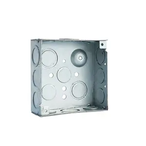 UL Listed Four-Inch Square Welded Steel Electrical Junction Box with Raised Ground Emboss for Instrument Enclosures