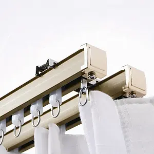 Bán Buôn Rèm Theo Dõi Phụ Kiện 1M-6M Thanh Giá Cửa Sổ Theo Dõi Im Lặng Gliss Đôi Ba Khách Sạn Nhôm Tự Làm Rèm Đường Ray - Product Image 1