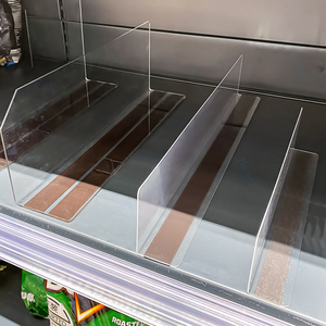 Yüksek Kaliteli Şeffaf PET Raf Bölücüler, Perakende Mağazası ve Süpermarket Deposu Buzdolabı için Şeffaf Akrilik Raf Düzenleyici - Product Image 5