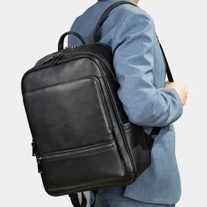 مارنت حقيبة ظهر جلدية رجالية للسفر وللعمل والمدرسة 15 بوصة حقيبة للكمبيوتر المحمول حقيبة ظهر جلد طبيعي حقيبة ظهر للرجال