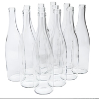 Bouteille en verre ronde de 750 ml personnalisée en usine avec bouchon en liège pour gin, whisky, vodka, spiritueux