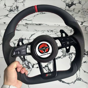 Volante de Cuero de Alta Calidad con Acabado Brillante para AUDIS A3 A4 A5 A6 Q5 TT A7 A8 C7 C8 B8 B9 <span class=keywords><strong>S3</strong></span> S4 S5 S6 RS3 RS5 RS6 LHC - Product Image 1