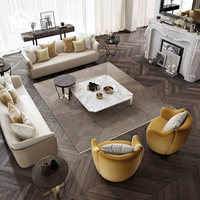 Canapé Chesterfield Moderne en Velours Italien 1/2/3 Places, Cuir Royal Luxe pour Maison, Hôtel, et Ensemble de Meubles de Salon de Villa