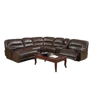 Conjunto de Sofás Reclinables de Cuero Modernos Súper Populares de Alta Calidad con Diseño Tradicional, Sofás Tipo Puff para Sala de Estar - Product Image 2