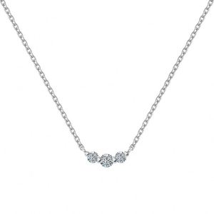 Dylam Stylish Tarnish Free Fade Free 925 Sterling Silver Link Chain <b>D</b> VVS1 Moissanite Three Stones Pendant <b>Necklaces</b> for Women - Product Image 1