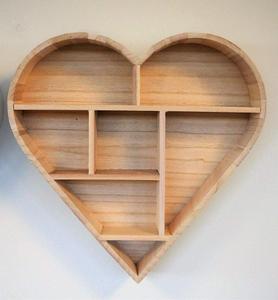 En <span class=keywords><strong>bois</strong></span> Minable Chic Naturel Coeur Flottant <span class=keywords><strong>Étagère</strong></span> <span class=keywords><strong>Murale</strong></span> Décorative Moderne - Product Image 1