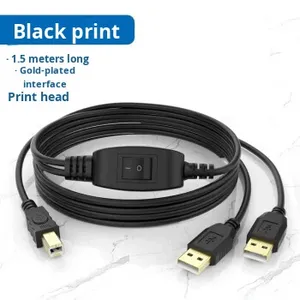 Cable <span class=keywords><strong>USB</strong></span> <span class=keywords><strong>Y</strong></span> con Malla de Protección <span class=keywords><strong>y</strong></span> Cubierta de PVC, Dispositivo para Compartir Impresora, Divisor 1 a 2, Cable <span class=keywords><strong>USB</strong></span> B para Impresora - Product Image 1
