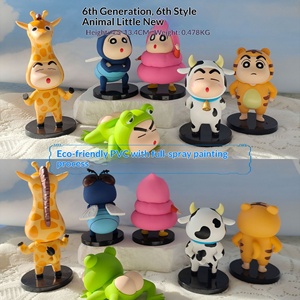 Figura de PVC de dibujos animados, 6.ª generación, 6 estilos, Crayon <span class=keywords><strong>Shin</strong></span>-Chan, animales japoneses disfrazados de jirafa, rana, vaca lechera, Gashapon, adorno, maternidad - Product Image 2