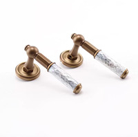 Offre Spéciale – Ensemble de Poignées de Porte et Serrures Magnétiques Silencieuses en Laiton Antique Massif Style Mid-Century avec Coquillages Naturels, Bronze Américain