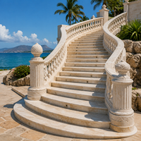 Escalier en marbre, balustrade en pierre sur mesure, sculpture artisanale, décoration d'escalier de villa, balcon, directement de l'usine