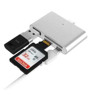 Interface d'adaptateur à 4 Ports type-c direct d'usine vers USB A 3.0, lecteur de carte micro-sd/SD pour Smartphone ordinateur portable Hub USB c