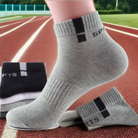 Chaussettes de sport professionnelles personnalisées en coton pour hommes, couleur unie, respirantes, coupe basse, avec coussinets de cheville, tricotées