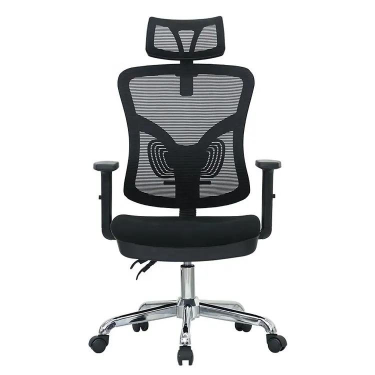 Modern yüksek geri yönetici koltuğu en iyi ergonomik file arkalıklı ofis koltuğu kafalık ile