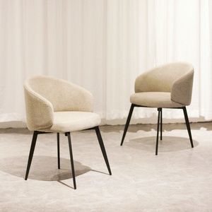 Silla de Comedor Giratoria Moderna Minimalista Italiana con Respaldo de Tela y Estructura Metálica, Personalizable para el Hogar o el Estudio - Product Image 6