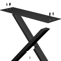 Pieds de Table industriel personnalisé en forme de X pied de Table en métal pour meubles de luxe