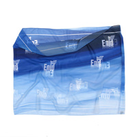 Écharpes et châles en mousseline de soie de 6 mm, élégants et longs, avec logo personnalisé du fabricant, motif animal bleu imprimé numériquement, pour femmes