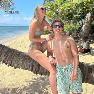 Bikini de lujo para mujer, ropa de playa con microtriángulo, traje de baño de secado rápido de Color personalizado para parejas, traje de baño corto para <span class=keywords><strong>hombre</strong></span> - Product Image 6