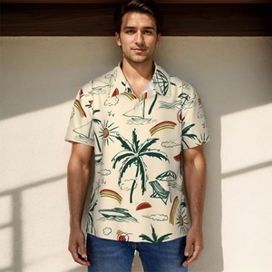 Camisa Hawaiana Personalizada para Hombre, Transpirable, ODM, Manga Corta, Cuello Mao, Casual, Verano, Playa Tropical, con Bolsillo - Product Image 6