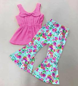 Conjuntos de 2 Piezas para Niñas, Diseño Nuevo 2020, con Lazo, Tallas Grandes, Listos para Enviar, Ropa al por Mayor para Bebés y Niños Pequeños - Product Image 3