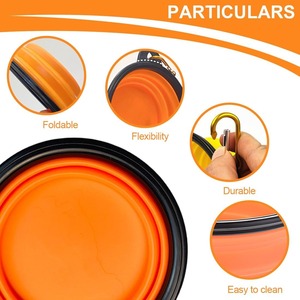 Kapak kapakları ile fabrika özel logo silikon katlanabilir kase 2 paket köpek taşınabilir seyahat taşınabilir katlanabilir çanaklar hayvan mama kabı - Product Image 5