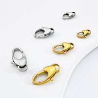 Fermoirs et crochets ovales brillants en acier inoxydable plaqué or 18 carats pour accessoires de bijoux DIY (colliers, bracelets)