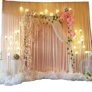 แผงม่านผ้าโพลีเอสเตอร์ผ้าชีฟองสำหรับฉากหลังปรับสีได้ผ้าม่านสำหรับงานแต่งงานสไตล์ทันสมัยแบบทึบแสงขายดี - Product Image 2