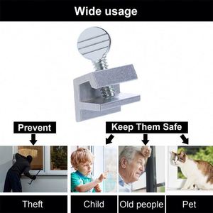 WEKIS Cerradura Moderna Ajustable de Acero, Latón y Aluminio para Ventanas, Tope Deslizante para Ventanas Correderas, Seguridad Infantil, Instalación con Tornillos para el Hogar - Product Image 6