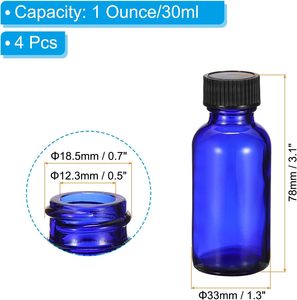 5ml 10ml 15ml 20ml 30ml 50ml 100ml Blue Glass Essential Oil <b>Sample</b> <b>Bottles</b> Vials With Orifice and Cap for <b>Perfume</b> Aromatherapy - Product Image 3
