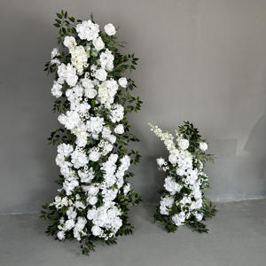 M-FRB036 Wholesale artificial <b>silk</b> <b>flower</b> table runner wedding arch <b>flowers</b> luxury rose <b>flower</b> arch backdrop for event decor - Product Image 2