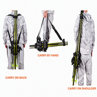 Sangle de transport réglable pour bâtons de ski pour enfants avec poignées à boucles et fermeture à boucle pour un transport sécurisé, conception en sangle de nylon durable