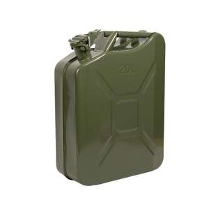 Bidon de 10 L avec bec vert en <span class=keywords><strong>métal</strong></span> - pour carburant, <span class=keywords><strong>essence</strong></span>, diesel - <span class=keywords><strong>Métal</strong></span> robuste avec triple poignée et joint de sécurité - Product Image 2