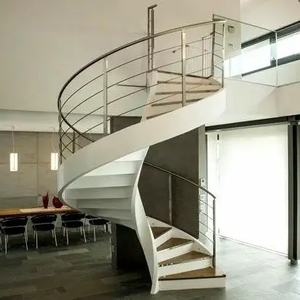Escalier extérieur en colimaçon en acier au carbone durable avec main courante ronde, stable et sûr - Product Image 5