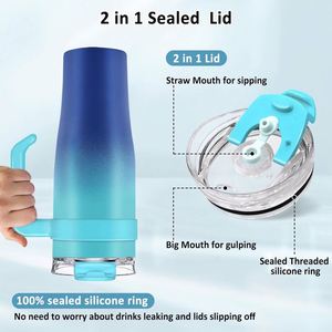 Hot Selling <b>Large</b> Capacity Portable Straw <b>Cup</b> 304 Stainless Steel Vacuum Flask Custom Water Bottle Event Gift with Custom logo - Product Image 4