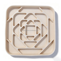 Produits apaisants pour animaux de compagnie : Distributeur de nourriture géométrique en forme de labyrinthe carré pour chien, puzzle d'enrichissement pour stimuler l'esprit