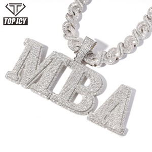 2023 New Trending Iced Out personalizza nome ciondolo gioielli Hip Hop collana con ciondolo con lettere personalizzate per la creazione di gioielli - Product Image 3