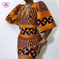 Vestido estampado africano moderno para mujer Dashiki, vestido elástico con diseños Kitenge