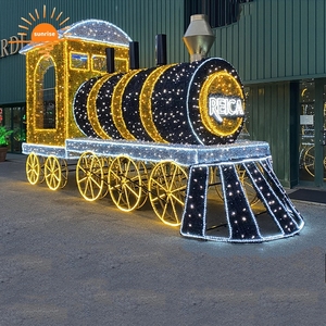 Đèn Trang Trí Chủ Đề <span class=keywords><strong>LED</strong></span> Kỳ Nghỉ Nhiều Màu Sắc Hình Tàu Hỏa Khổng Lồ Điêu Khắc 3D Tùy Chỉnh Ngoài Trời - Product Image 2