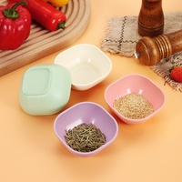 Petit plat carré en paille de blé pour sauce soja, sauce à tremper, vinaigre - Design nordique minimaliste, assaisonnement pour cuisine japonaise