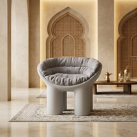 Fauteuil Roly Poly en plastique PE moderne avec coussin, facile à assembler, pour salon - Vente en gros
