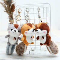 Peluche Écureuil Mignonne de 11 cm (4,3 Pouces) – Porte-clés Animal Kawaii, Jouet en Peluche pour Sac, Décoration, Pendentif, Cadeaux de Fêtes