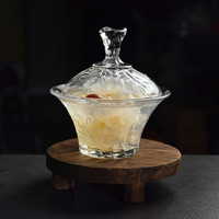 Service à thé de l'après-midi raffiné style Instagram, bol nid d'oiseau, couvercle transparent, verre de haute qualité résistant à la chaleur