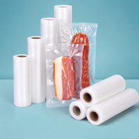Rouleaux de sacs sous vide transparents gaufrés PA/NY sur mesure, recyclables, jetables, de qualité alimentaire, extrudés, robustes, thermoscellables