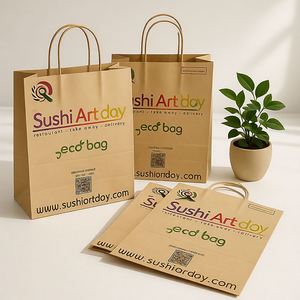 Bolsas de Papel para Envasado de Alimentos Impresas Personalizadas, Bolsas de Papel Kraft Marrón para Comida Rápida y Bocadillos con Material Ecológico y Directo de Fábrica - Product Image 2