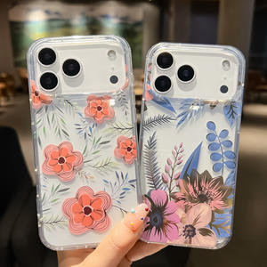 Coque de téléphone portable en TPU PC avec motif floral IMD coloré style Ins pour <span class=keywords><strong>iPhone</strong></span> 17 16 15 14 13 <span class=keywords><strong>12</strong></span> <span class=keywords><strong>Pro</strong></span> <span class=keywords><strong>Max</strong></span>, livraison directe - Product Image 2