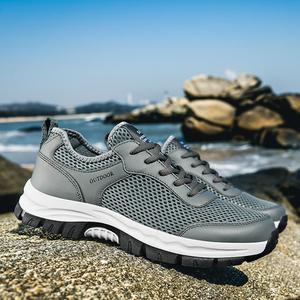 Zapatillas Deportivas de Hombre, Talla Grande, Suela MD, Parte Superior de Malla Transpirable, Diseño con Cordones para Correr, Caminar en Primavera/Verano - Product Image 1